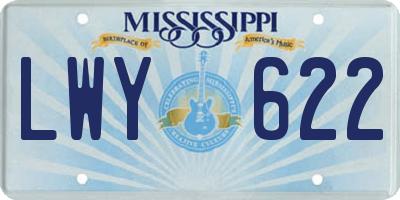 MS license plate LWY622