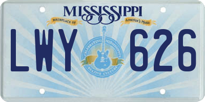 MS license plate LWY626