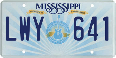 MS license plate LWY641