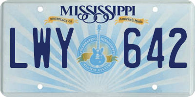 MS license plate LWY642
