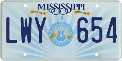 MS license plate LWY654