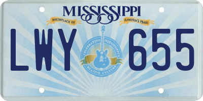 MS license plate LWY655