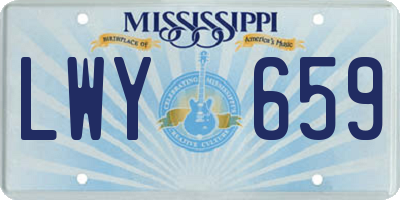 MS license plate LWY659