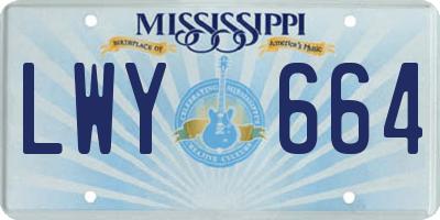 MS license plate LWY664