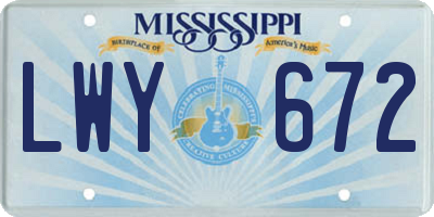 MS license plate LWY672