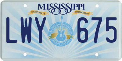 MS license plate LWY675