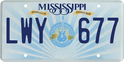 MS license plate LWY677