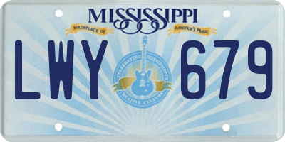 MS license plate LWY679