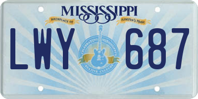 MS license plate LWY687