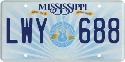 MS license plate LWY688