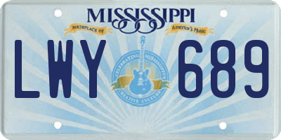 MS license plate LWY689