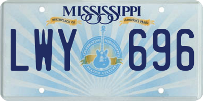 MS license plate LWY696