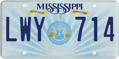 MS license plate LWY714