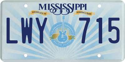 MS license plate LWY715