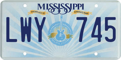 MS license plate LWY745