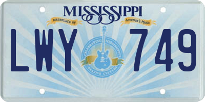 MS license plate LWY749