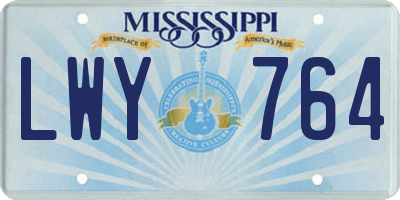 MS license plate LWY764