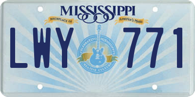 MS license plate LWY771