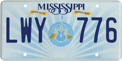 MS license plate LWY776