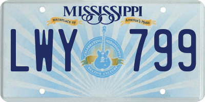 MS license plate LWY799
