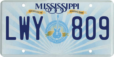 MS license plate LWY809