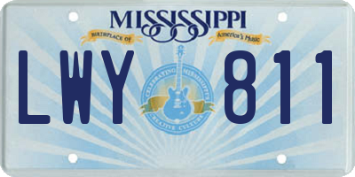 MS license plate LWY811