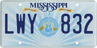 MS license plate LWY832