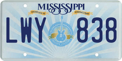 MS license plate LWY838