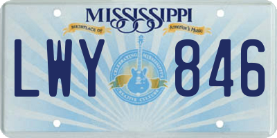MS license plate LWY846