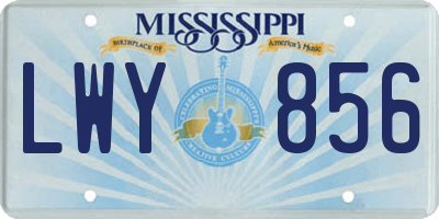 MS license plate LWY856