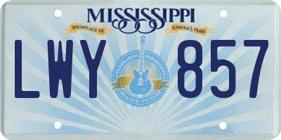 MS license plate LWY857