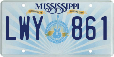 MS license plate LWY861