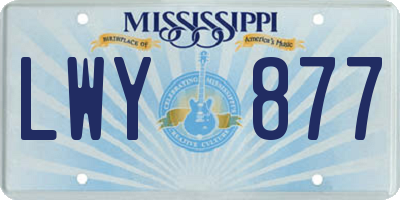 MS license plate LWY877
