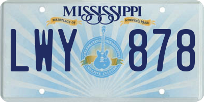 MS license plate LWY878