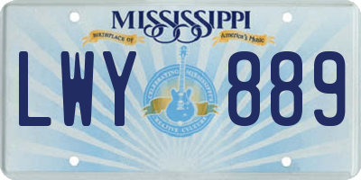 MS license plate LWY889
