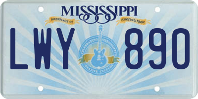MS license plate LWY890