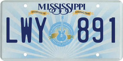 MS license plate LWY891