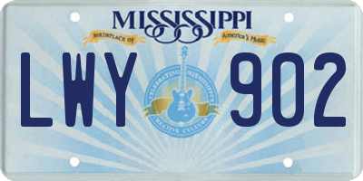 MS license plate LWY902