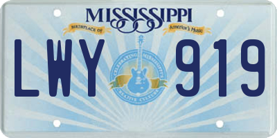 MS license plate LWY919