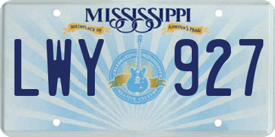 MS license plate LWY927