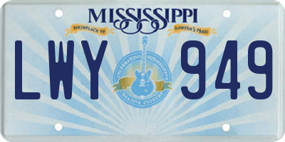 MS license plate LWY949