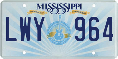 MS license plate LWY964