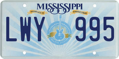 MS license plate LWY995