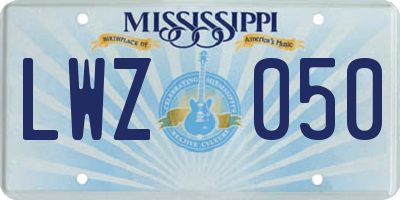MS license plate LWZ050