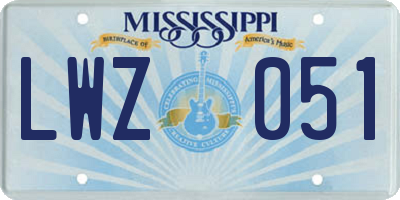 MS license plate LWZ051