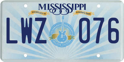 MS license plate LWZ076