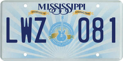 MS license plate LWZ081