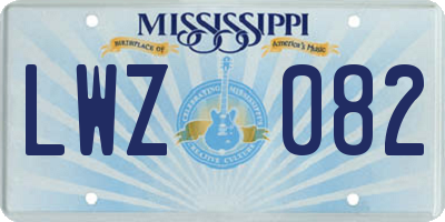 MS license plate LWZ082