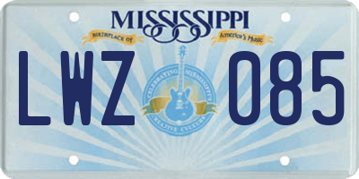 MS license plate LWZ085