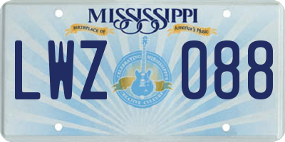 MS license plate LWZ088